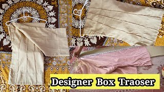 Most Stylish Box Traoser With pintucks patternStep by stepCutting and stitchingTraoser design [upl. by Okimat]