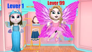 Angela Lv1 Vs Angela Lv99  My Talking Angela 1 VS My Talking Angela 2 [upl. by Nogem853]