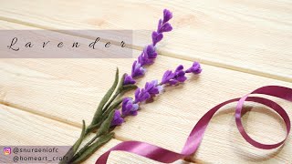 EASY DIY Realistic Felt Lavender  How to Make Felt Flowers  S Nuraeni [upl. by Ahsimet]