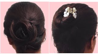 STEP BY STEP  Easy Clutcher Juda Bun for THIN amp MEDIUM Hair for LadiesPERFECT Clutcher Juda Bun [upl. by Ellenehs]