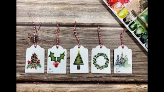 Watercolor Christmas Tags [upl. by Rett]