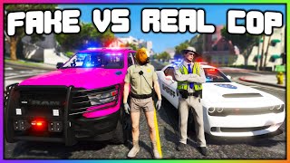 GTA 5 Roleplay  FAKE COPS STEAL CARS  RedlineRP [upl. by Aliban]