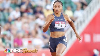 Allyson Felix hustles into 200m semis at Olympic Trials  NBC Sports [upl. by Eecak198]