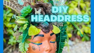 How To Make Headdress  DIY HEADDRESS  MOTHER NATURE HEADDRESS  DIY Costume Ideas headdress [upl. by Zilvia484]