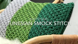 Tunisch haken Tunesian Smock Stitch [upl. by Pears]