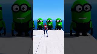 GTA 5 Epic Ragdolls RED SPIDERMAN VS RED MINION VS GREEN MINION Euphoria Physics amp Funny Failsgtav [upl. by Lindholm863]