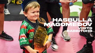 Hasbulla Magomedov visits Rabbitohs [upl. by Arreic706]