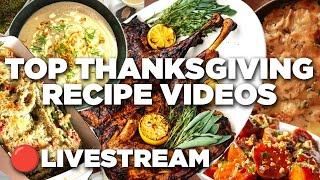 WATCH LIVE 🔴 Top Thanksgiving Recipe Videos  Food Network [upl. by Ariaz594]