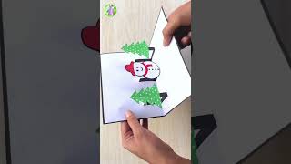 DIY Christmas popup card  Christmas greeting card making easy  Merry Christmas card shorts [upl. by Toft]