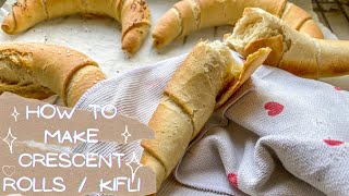 How to make homemade Hungarian Crescent Rolls  Házi nosztalgia kifli [upl. by Ettenig]