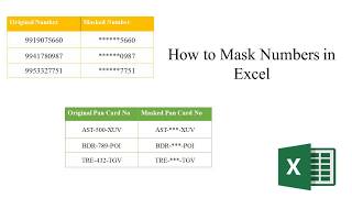 How to Mask Numbers in Excel [upl. by Azarria]