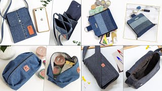 4 DIY Old Jeans Ideas  DIY Denim Bags and Purse  Compilation  Bag Tutorial  Upcycle Crafts [upl. by Sylas]