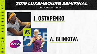 Jelena Ostapenko vs Anna Blinkova 2019 Luxembourg Open Semifinal  WTA Highlights [upl. by Ettenil]