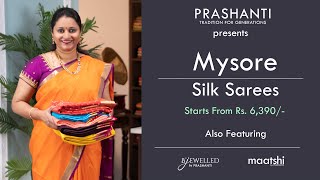 Pure Mysore Crepe Silk Sarees amp more  Prashanti  4 Jan 2023 [upl. by Byran]