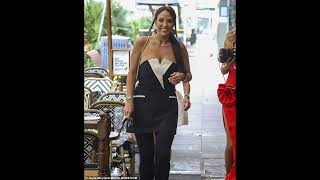 Rebecca Judd puts on a leggy display in a long dress with a thighhigh slit as she attends Bianca an [upl. by Oedama]