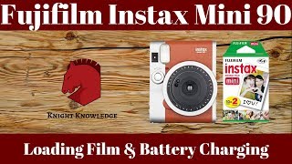 Fujifilm Instax Mini 90  Loading film and Battery Charging [upl. by Anees433]