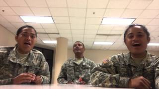 Samoan Soldiers singing Samoa Matalasi in AIT School Fort Lee VA 2015 TUAMINATORLIVECAM [upl. by Adnolaj]