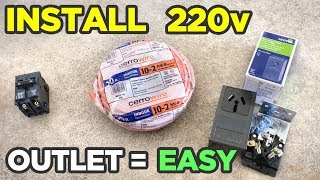 How to Install 220v outlet in Garage the Easy Way  Run from Basement [upl. by Ai501]