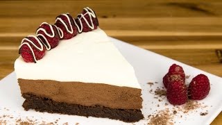 Triple Chocolate Mousse Cake Recipe from Cookies Cupcakes and Cardio [upl. by Ahtela656]