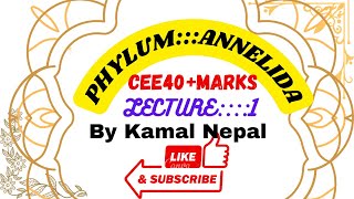 Phylum Annelida lecture1Cee zoology all lectures by Kamal sir [upl. by Ellinej]