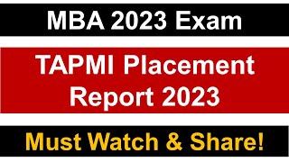 TAPMI Placement Report 2023  Average amp Highest Package  Complete Details [upl. by Wilhide589]