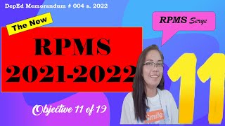 RPMS 20212022 Objective 11 complete explanation and actual MOVs  Learning Programs  Teacher Racky [upl. by Zohara647]