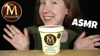 ASMR WHITE CHOCOLATE MAGNUM TUB ICE CREAM MUKBANG No Talking EATING SOUNDS [upl. by Lamar]