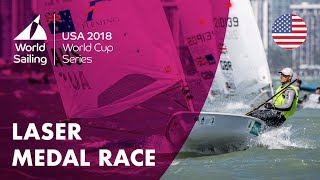 Full Laser Medal Race  Sailings World Cup Series  Miami USA 2018 [upl. by Daphie]