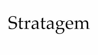 How to Pronounce Stratagem [upl. by Morganica]