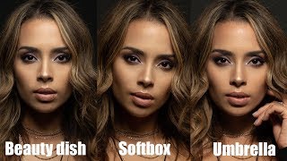 Beauty dish vs Softbox vs Umbrella  Light Modifiers Compared [upl. by Auberon313]