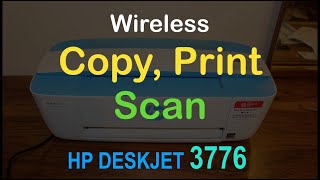 How to COPY PRINT amp SCAN with HP Deskjet 3776 allinone printer review [upl. by Anoi267]