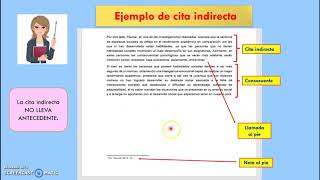 Redacción de citas directas e indirectas [upl. by Ynots]