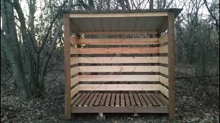 Designing and building a 2 cord cedar firewood shed [upl. by Beitris92]