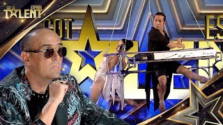 Pareja consiguen tocar el PIANO colgados en el AIRE  Audiciones 04  Got Talent España 2024 [upl. by Sowell]