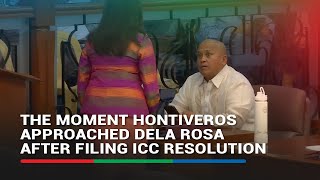 The moment Hontiveros approached dela Rosa after filing ICC resolution [upl. by Wobniar]