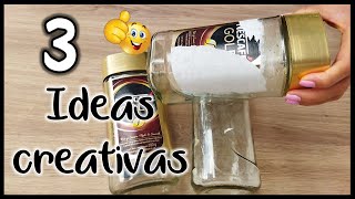 3 MANUALIDADES CREATIVAS CON FRASCOS DE VIDRIO  Manualidades para la cocina  crafts with jars [upl. by Goldie]