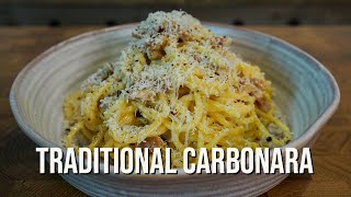 Traditional Spaghetti Carbonara Recipe  The Right Way [upl. by Nerw]