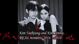 BTS V Taehyung amp Jennie BlackPink Taennie REAL moments 2016  2018 REUPLOADED [upl. by Nodnab]