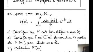 2021  intégrale impropre à paramètreex1 [upl. by Baggs945]