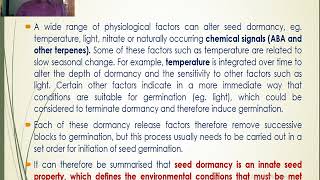 Lecture 22 SY BSC Chapter 6 Seed Dormancy amp Germination [upl. by Behrens]