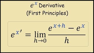 Derivative of ex from First Principles [upl. by Reivaxe]