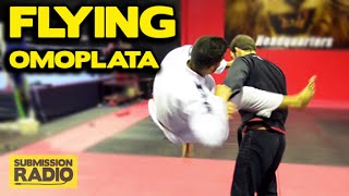 How to do a FLYING Omoplata  BJJ SAMBO [upl. by Lyrred571]