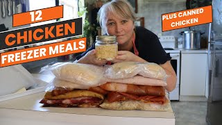 12 Chicken Breast Freezer Meal Ideas  Under 2 HOURS  Plus Canned Chicken [upl. by Elokcin566]