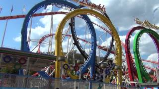 Olympia Looping Achterbahn auf Cranger Kirmes offride  Roller Coaster [upl. by Ainniz]