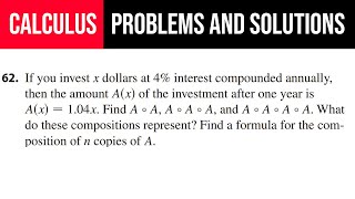 62 If you invest x dollars at 4 interest compounded annually then the amount Ax of the invest [upl. by Resa]