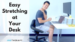 5 min DESK STRETCHES  Quick Stretches to do at your Desk [upl. by Adnohsar]