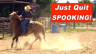 Horse Quit Spooking in 1 Ride No spook horse training [upl. by Idner738]