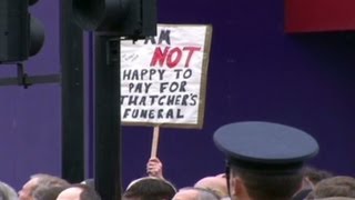 Protesters quotdisgustedquot at Thatcher legacy [upl. by Cassiani295]