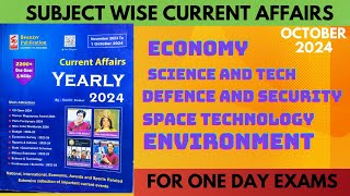 SUBJECT WISE SPEEDY CURRENT AFFAIRS  OCTOBER 2024  ENGLISH [upl. by Gentilis]