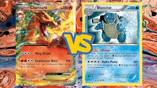 Retro Format 2014 Pokemon TCG Battle Charizard EX Vs Blastoise [upl. by Sudderth42]